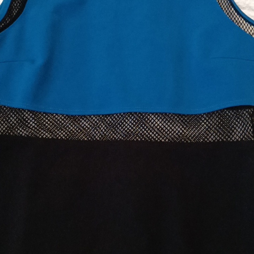 Blue and Black Sleeveless Dress - Picture 3 of 5